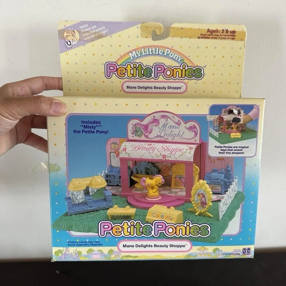 My Little Pony PETITE PONIES Mane Delights Beauty Shoppe W/ Box Hasbro 1989 Read